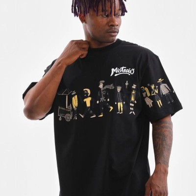 Erkek Kısa Kol Yazlık Tişört Bisiklet Yaka Baskılı Oversize T-Shirt - Siyah Erkek Kısa Kol Yazlık Tişört Bisiklet Yaka Baskılı Oversize T-Shirt - Siyah