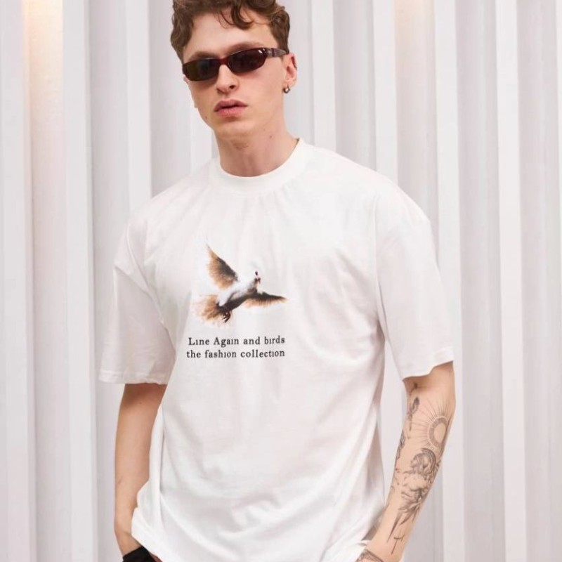 Erkek Kısa Kol Yazlık Tişört Bisiklet Yaka Baskılı Oversize T-Shirt - Siyah Erkek Kısa Kol Yazlık Tişört Bisiklet Yaka Baskılı Oversize T-Shirt - Siyah