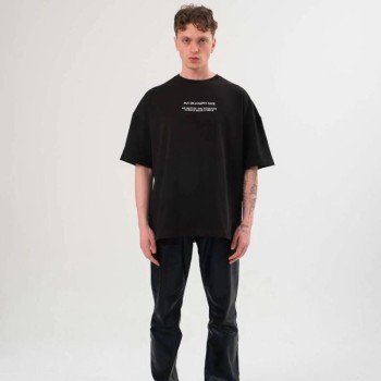 Erkek Kısa Kol Yazlık Tişört Bisiklet Yaka Baskılı Oversize T-Shirt - Siyah Erkek Kısa Kol Yazlık Tişört Bisiklet Yaka Baskılı Oversize T-Shirt - Siyah