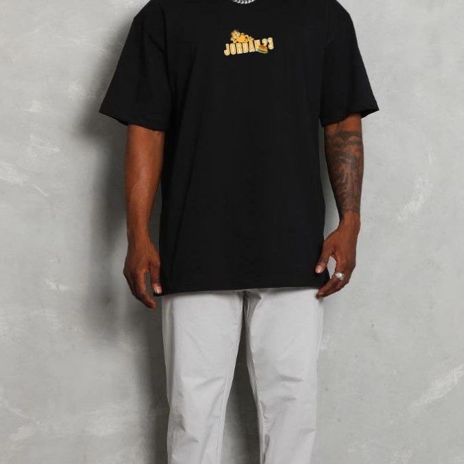 Erkek Kısa Kol Yazlık Tişört Bisiklet Yaka Baskılı Oversize T-Shirt - Siyah Erkek Kısa Kol Yazlık Tişört Bisiklet Yaka Baskılı Oversize T-Shirt - Siyah