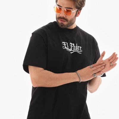 Erkek Kısa Kol Yazlık Tişört Bisiklet Yaka Baskılı Oversize T-Shirt - Siyah Erkek Kısa Kol Yazlık Tişört Bisiklet Yaka Baskılı Oversize T-Shirt - Siyah