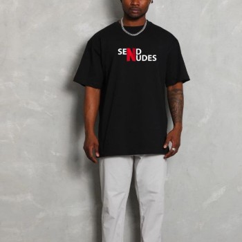 Erkek Kısa Kol Yazlık Tişört Bisiklet Yaka Baskılı Oversize T-Shirt - Siyah Erkek Kısa Kol Yazlık Tişört Bisiklet Yaka Baskılı Oversize T-Shirt - Siyah