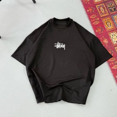 Erkek Kısa Kol Yazlık Tişört Bisiklet Yaka Baskılı Oversize T-Shirt - Siyah Erkek Kısa Kol Yazlık Tişört Bisiklet Yaka Baskılı Oversize T-Shirt - Siyah