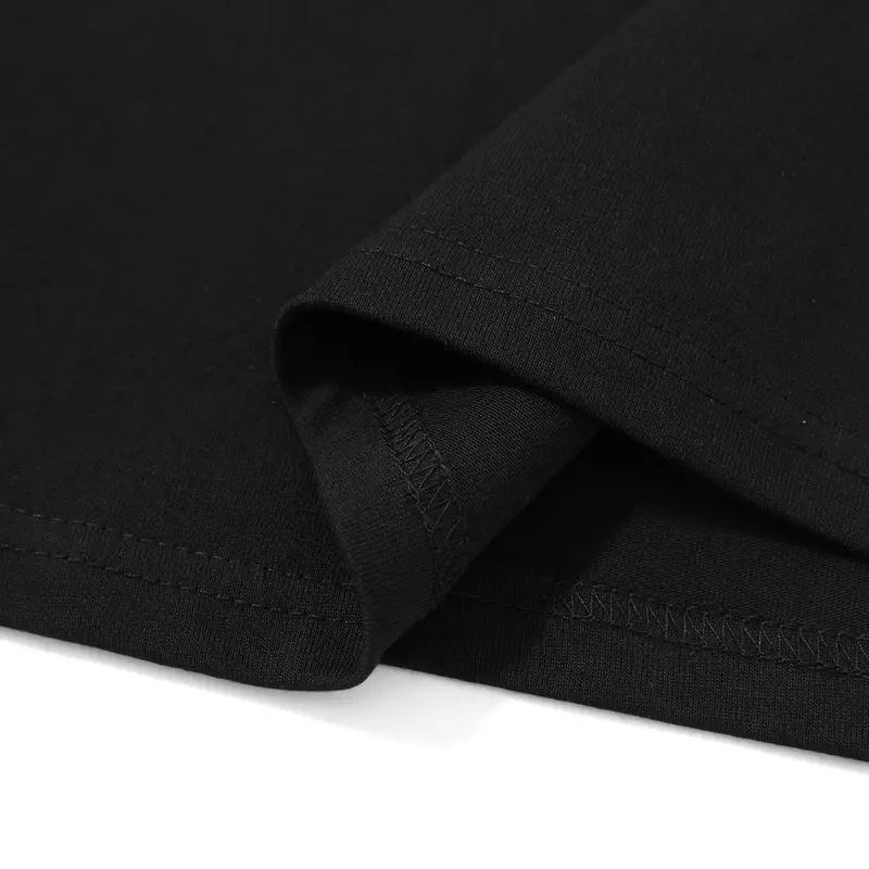 Erkek Kısa Kol Yazlık Tişört Bisiklet Yaka Baskılı Oversize T-Shirt - Siyah