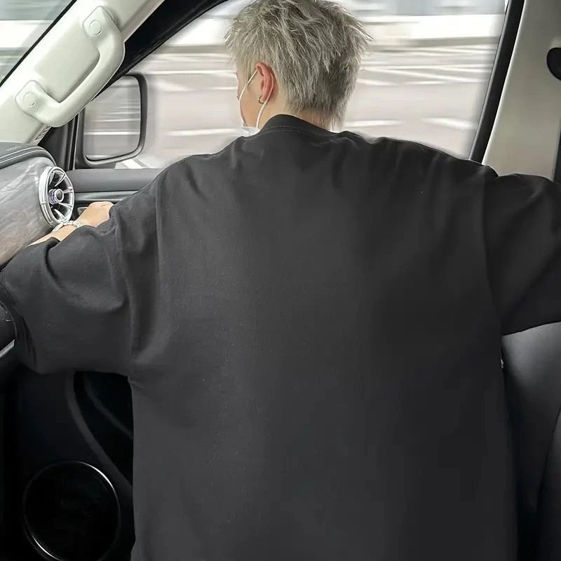 Erkek Kısa Kol Yazlık Tişört Bisiklet Yaka Baskılı Oversize T-Shirt - Siyah Erkek Kısa Kol Yazlık Tişört Bisiklet Yaka Baskılı Oversize T-Shirt - Siyah