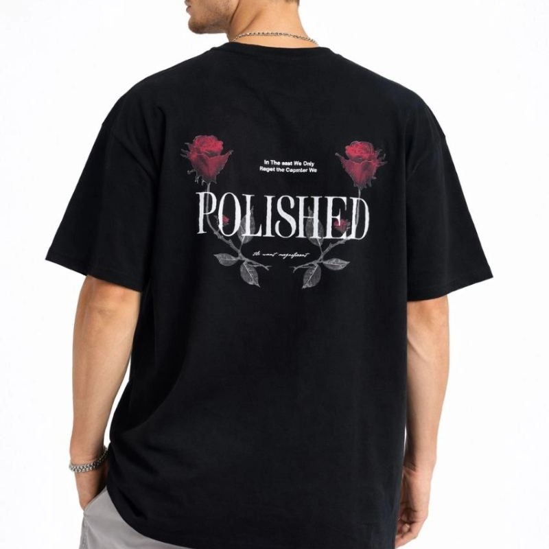 Erkek Kısa Kol Yazlık Tişört Bisiklet Yaka Baskılı Oversize T-Shirt - Siyah Erkek Kısa Kol Yazlık Tişört Bisiklet Yaka Baskılı Oversize T-Shirt - Siyah