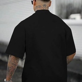 Erkek Kısa Kol Yazlık Tişört Bisiklet Yaka GÜL Baskılı T-Shirt - Siyah Erkek Kısa Kol Yazlık Tişört Bisiklet Yaka GÜL Baskılı T-Shirt - Siyah