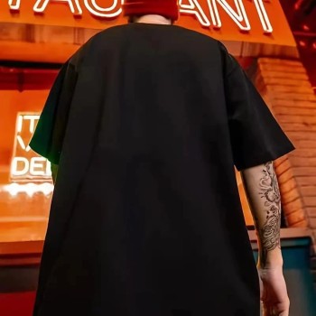 Erkek Kısa Kol Yazlık Tişört Bisiklet Yaka KART Baskılı T-Shirt - Siyah Erkek Kısa Kol Yazlık Tişört Bisiklet Yaka KART Baskılı T-Shirt - Siyah