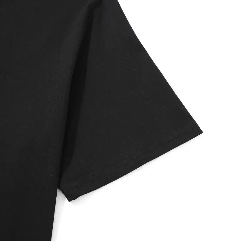 Erkek Kısa Kol Yazlık Tişört Bisiklet Yaka Palmiye Baskılı T-Shirt - Siyah