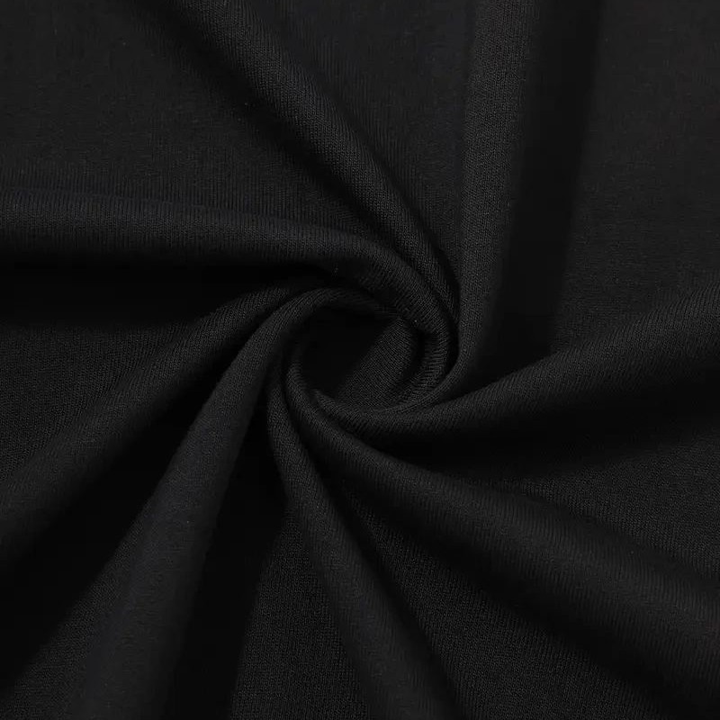 Erkek Kısa Kol Yazlık Tişört Bisiklet Yaka Palmiye Baskılı T-Shirt - Siyah