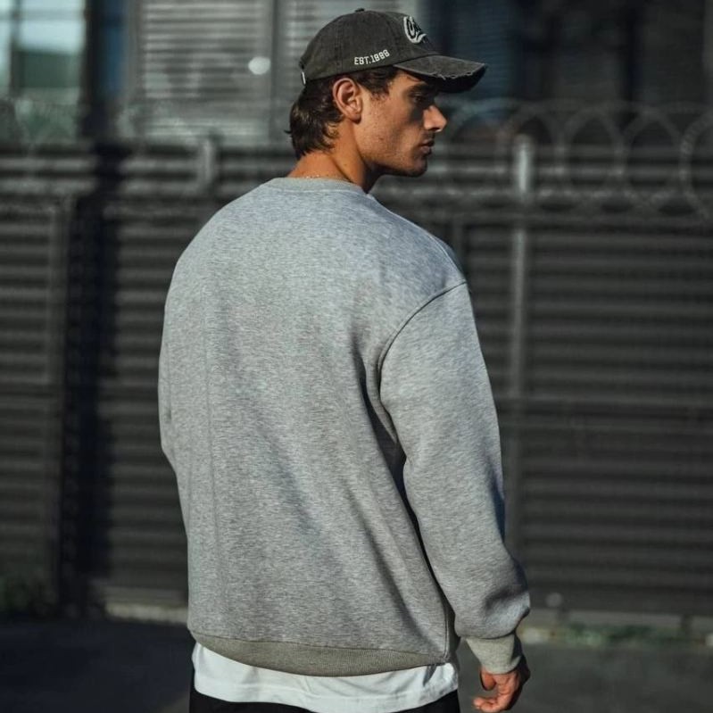 Erkek Kışlık Bisiklet Yaka 3 İplik Basic SweatShirt - Gri Erkek Kışlık Bisiklet Yaka 3 İplik Basic SweatShirt - Gri