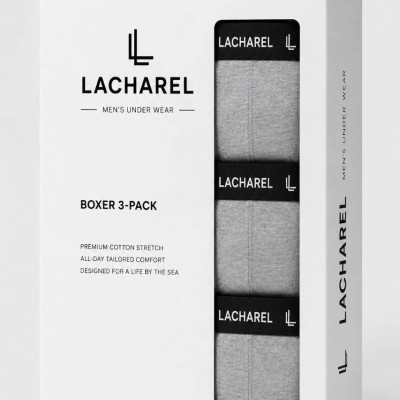 Erkek Likralı Pamuklu Nefes Alan Penye Boxer 3'lü Paket - Gri