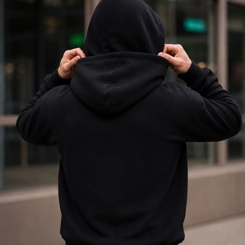 Erkek Maskeli Ninja Model Çift Kapüşonlu 3 İplik Şardonlu Fermuarlı Sweatshirt - Siyah Erkek Maskeli Ninja Model Çift Kapüşonlu 3 İplik Şardonlu Fermuarlı Sweatshirt - Siyah