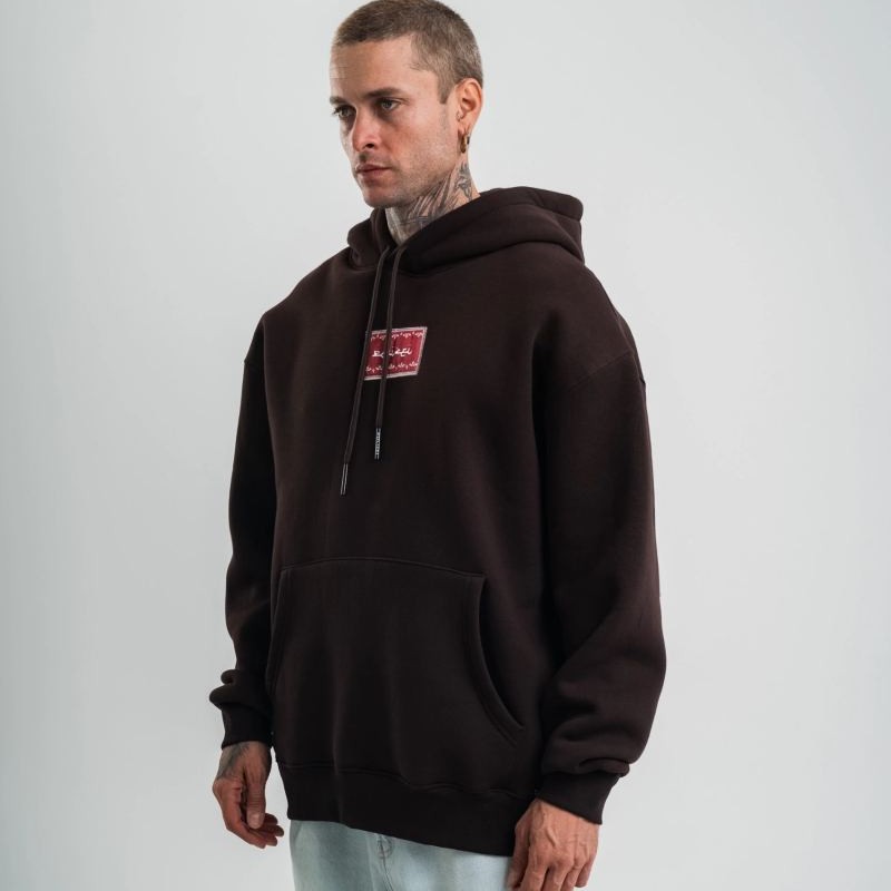 Erkek Nakışlı Kapüşonlu Oversize 3 İplik Pamuklu SweatShirt Hoodie - Siyah Erkek Nakışlı Kapüşonlu Oversize 3 İplik Pamuklu SweatShirt Hoodie - Siyah