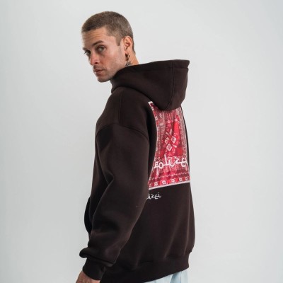 Erkek Nakışlı Kapüşonlu Oversize 3 İplik Pamuklu SweatShirt Hoodie - Siyah Erkek Nakışlı Kapüşonlu Oversize 3 İplik Pamuklu SweatShirt Hoodie - Siyah