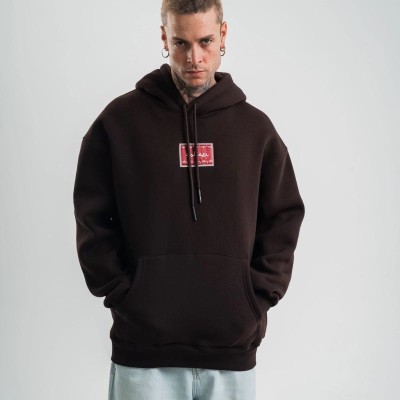 Erkek Nakışlı Kapüşonlu Oversize 3 İplik Pamuklu SweatShirt Hoodie - Siyah Erkek Nakışlı Kapüşonlu Oversize 3 İplik Pamuklu SweatShirt Hoodie - Siyah