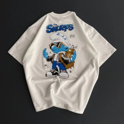 Erkek Ön ve Arka Baskılı T-Shirt Kısa Kol Bisiklet Yaka Regular Fit Tişört - Beyaz Erkek Ön ve Arka Baskılı T-Shirt Kısa Kol Bisiklet Yaka Regular Fit Tişört - Beyaz