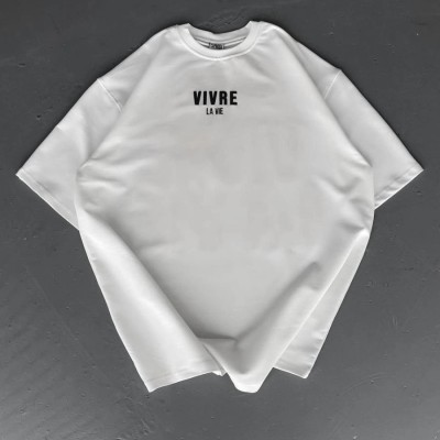 Erkek Ön ve Arka Baskılı T-Shirt Kısa Kol Bisiklet Yaka Regular Fit Tişört - Beyaz Erkek Ön ve Arka Baskılı T-Shirt Kısa Kol Bisiklet Yaka Regular Fit Tişört - Beyaz