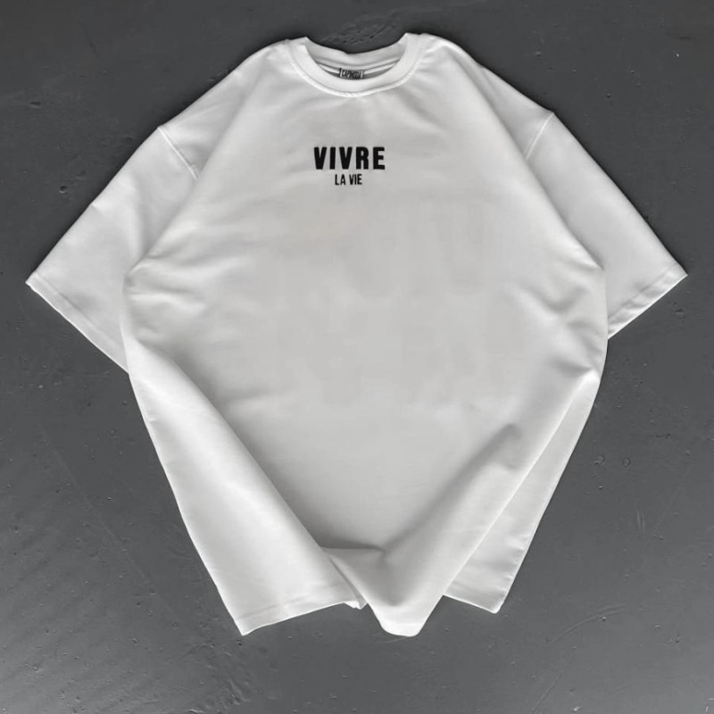 Erkek Ön ve Arka Baskılı T-Shirt Kısa Kol Bisiklet Yaka Regular Fit Tişört - Beyaz Erkek Ön ve Arka Baskılı T-Shirt Kısa Kol Bisiklet Yaka Regular Fit Tişört - Beyaz