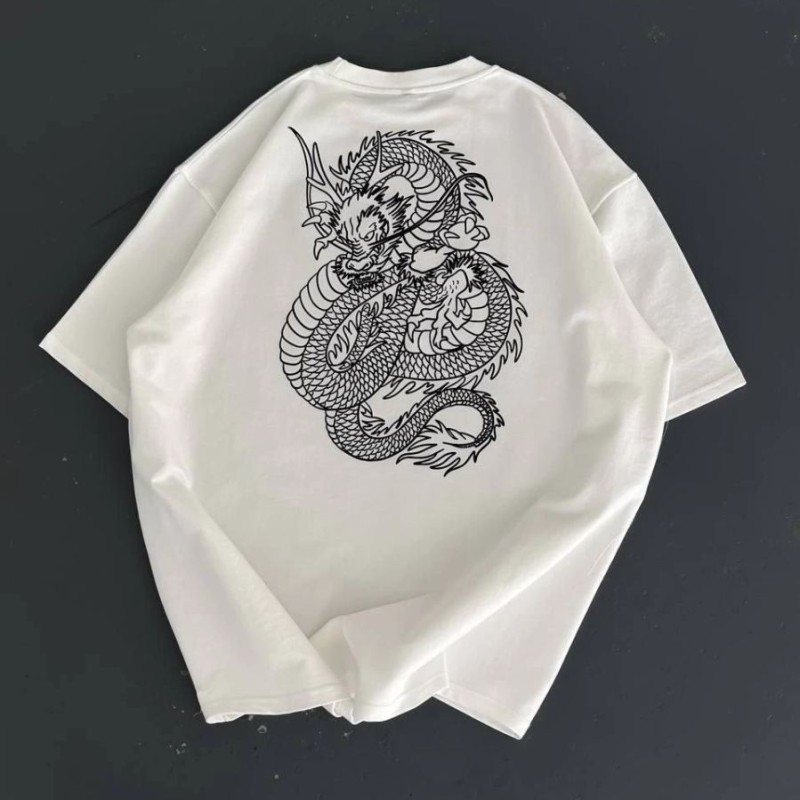 Erkek Ön ve Arka Baskılı T-Shirt Kısa Kol Bisiklet Yaka Regular Fit Tişört - Beyaz Erkek Ön ve Arka Baskılı T-Shirt Kısa Kol Bisiklet Yaka Regular Fit Tişört - Beyaz