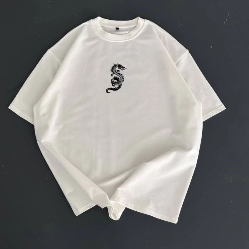 Erkek Ön ve Arka Baskılı T-Shirt Kısa Kol Bisiklet Yaka Regular Fit Tişört - Beyaz Erkek Ön ve Arka Baskılı T-Shirt Kısa Kol Bisiklet Yaka Regular Fit Tişört - Beyaz