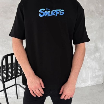 Erkek Ön ve Arka Baskılı T-Shirt Kısa Kol Bisiklet Yaka Regular Fit Tişört - Siyah Erkek Ön ve Arka Baskılı T-Shirt Kısa Kol Bisiklet Yaka Regular Fit Tişört - Siyah