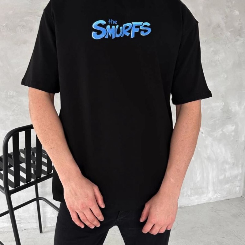 Erkek Ön ve Arka Baskılı T-Shirt Kısa Kol Bisiklet Yaka Regular Fit Tişört - Siyah Erkek Ön ve Arka Baskılı T-Shirt Kısa Kol Bisiklet Yaka Regular Fit Tişört - Siyah