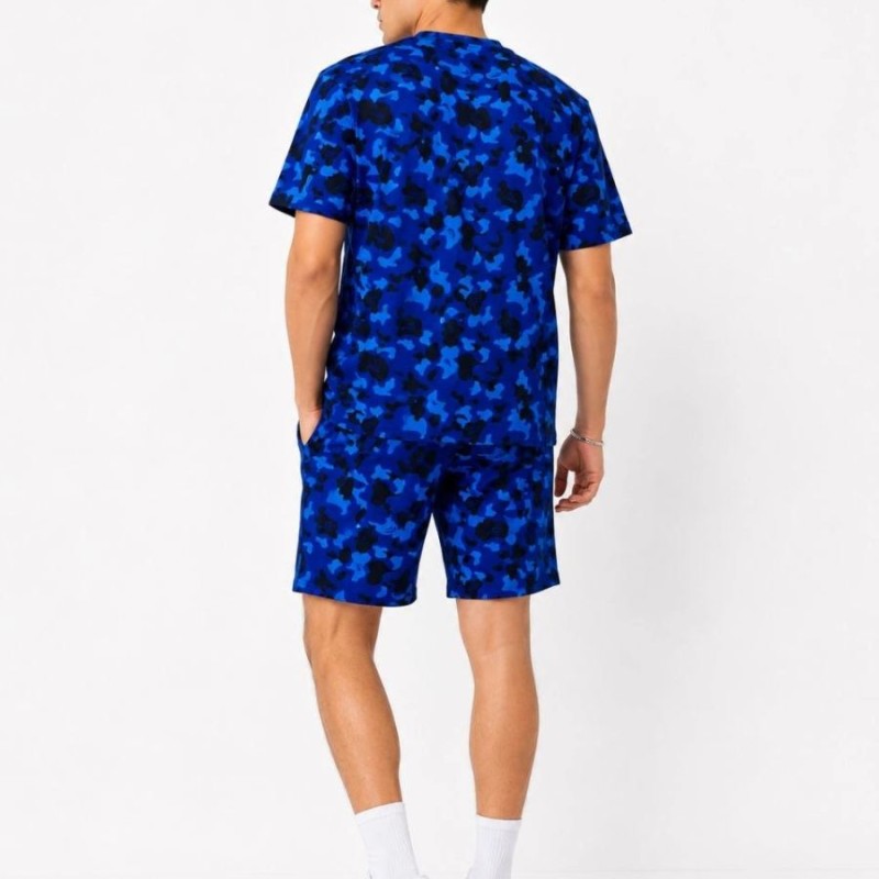 Erkek Oversize Kalıp Pubg Bape X Shark Nakışlı Cepli Şort Takım - Mavi Erkek Oversize Kalıp Pubg Bape X Shark Nakışlı Cepli Şort Takım - Mavi