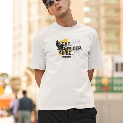 ERKEK Özel Baskılı Modern Fit %100 Pamuk Bisiklet Yaka T-Shirt