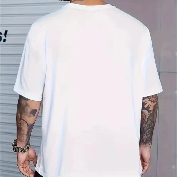Erkek PERFECTLY Baskılı Tişört Bisiklet yaka yazlık Kısa Kol t-shirt - Beyaz