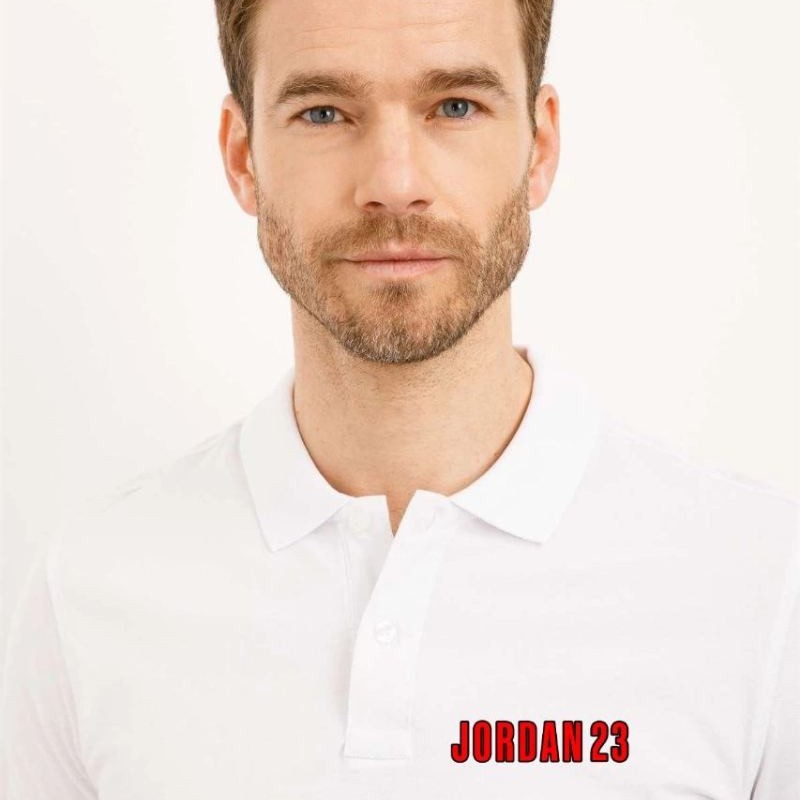 Erkek Pike Polo Yaka Tişört Düğmeli Baskılı T-Shirt - Beyaz Erkek Pike Polo Yaka Tişört Düğmeli Baskılı T-Shirt - Beyaz