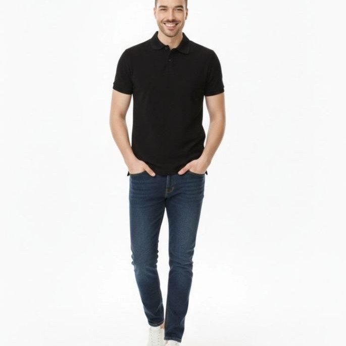Erkek Polo Yaka Düğmeli Pike Kumaş Tişört Regular Fit Kısa Kol T-Shirt - Siyah Erkek Polo Yaka Düğmeli Pike Kumaş Tişört Regular Fit Kısa Kol T-Shirt - Siyah
