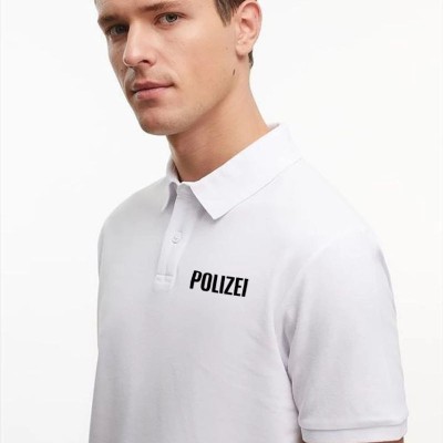Erkek Polo Yaka Düğmeli Tişört Pike Baskılı T-Shirt - Beyaz Erkek Polo Yaka Düğmeli Tişört Pike Baskılı T-Shirt - Beyaz