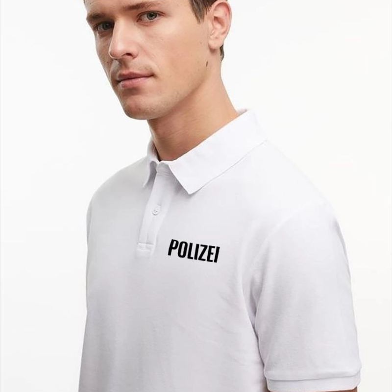 Erkek Polo Yaka Düğmeli Tişört Pike Baskılı T-Shirt - Beyaz Erkek Polo Yaka Düğmeli Tişört Pike Baskılı T-Shirt - Beyaz