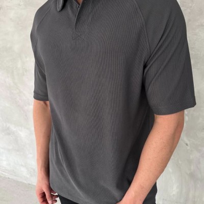 Erkek Polo Yaka Tişört Patlı Kısa Kol Yazlık T-shirt - Antrasit Erkek Polo Yaka Tişört Patlı Kısa Kol Yazlık T-shirt - Antrasit