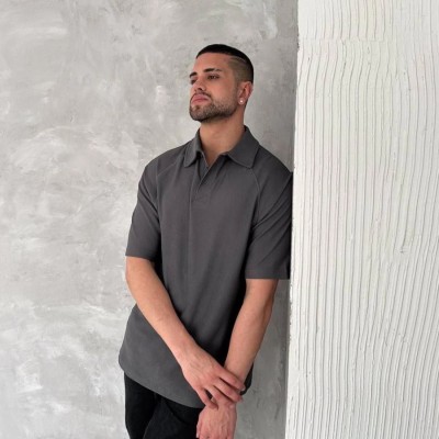 Erkek Polo Yaka Tişört Patlı Kısa Kol Yazlık T-shirt - Antrasit Erkek Polo Yaka Tişört Patlı Kısa Kol Yazlık T-shirt - Antrasit
