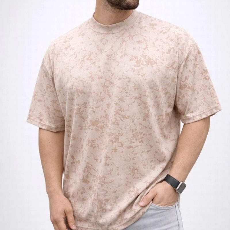 Erkek Premium Tişört OSY Yumuşak Dokulu Yıkamalı Oversize T-Shirt - Bej Erkek Premium Tişört OSY Yumuşak Dokulu Yıkamalı Oversize T-Shirt - Bej
