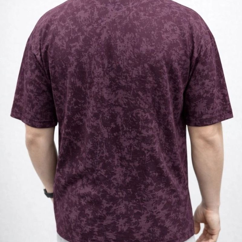 Erkek Premium Tişört OSY Yumuşak Dokulu Yıkamalı Oversize T-Shirt - Bordo Erkek Premium Tişört OSY Yumuşak Dokulu Yıkamalı Oversize T-Shirt - Bordo