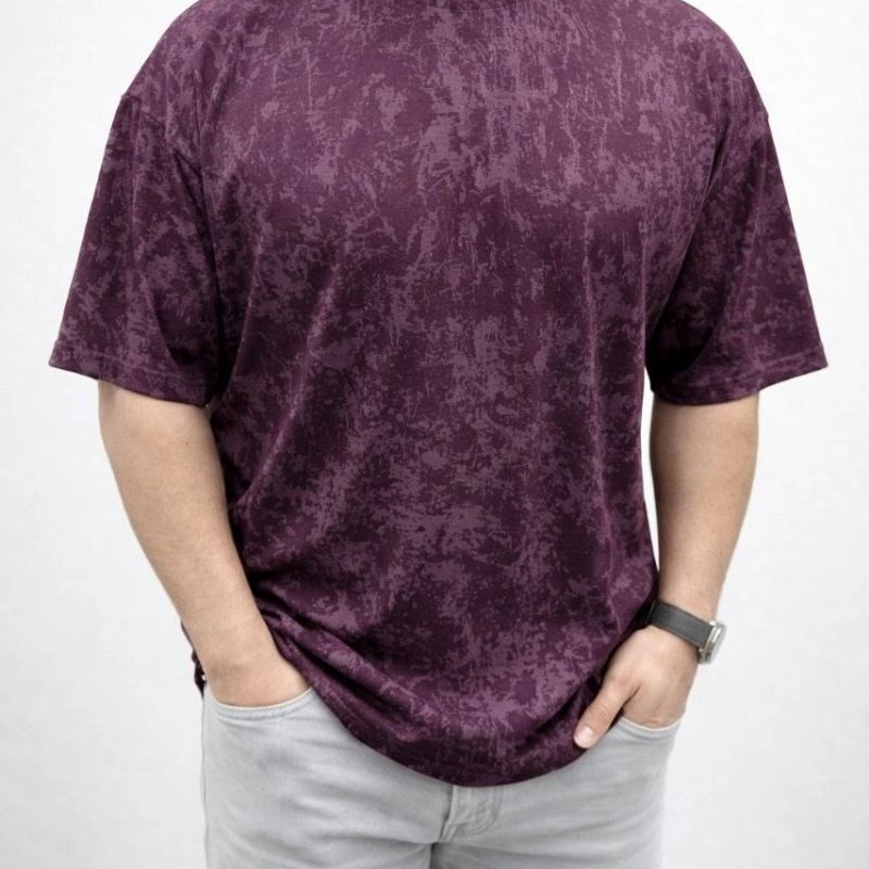 Erkek Premium Tişört OSY Yumuşak Dokulu Yıkamalı Oversize T-Shirt - Bordo Erkek Premium Tişört OSY Yumuşak Dokulu Yıkamalı Oversize T-Shirt - Bordo