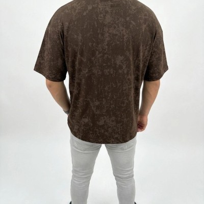 Erkek Premium Tişört OSY Yumuşak Dokulu Yıkamalı Oversize T-Shirt - Kahverengi Erkek Premium Tişört OSY Yumuşak Dokulu Yıkamalı Oversize T-Shirt - Kahverengi