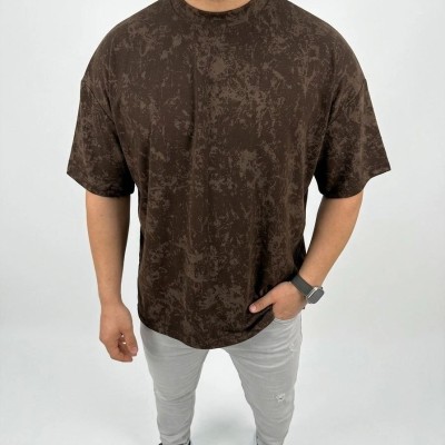 Erkek Premium Tişört OSY Yumuşak Dokulu Yıkamalı Oversize T-Shirt - Kahverengi Erkek Premium Tişört OSY Yumuşak Dokulu Yıkamalı Oversize T-Shirt - Kahverengi