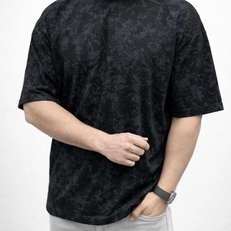 Erkek Premium Tişört OSY Yumuşak Dokulu Yıkamalı Oversize T-Shirt - Siyah Erkek Premium Tişört OSY Yumuşak Dokulu Yıkamalı Oversize T-Shirt - Siyah
