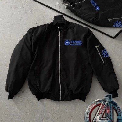 ERKEK Stark Industries Siyah Bomber Mont Fermuarlı Cepli Uzun Kollu Kapitone - Siyah ERKEK Stark Industries Siyah Bomber Mont Fermuarlı Cepli Uzun Kollu Kapitone - Siyah