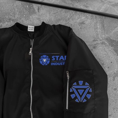 ERKEK Stark Industries Siyah Bomber Mont Fermuarlı Cepli Uzun Kollu Kapitone - Siyah ERKEK Stark Industries Siyah Bomber Mont Fermuarlı Cepli Uzun Kollu Kapitone - Siyah