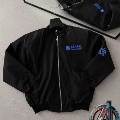 ERKEK Stark Industries Siyah Bomber Mont Fermuarlı Cepli Uzun Kollu Kapitone - Siyah ERKEK Stark Industries Siyah Bomber Mont Fermuarlı Cepli Uzun Kollu Kapitone - Siyah
