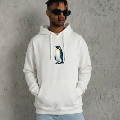 Erkek Survivor Penguin Baskılı 3 İplik Pamuklu Kapüşonlu Sweatshirt Hoodie Beyaz Erkek Survivor Penguin Baskılı 3 İplik Pamuklu Kapüşonlu Sweatshirt Hoodie Beyaz