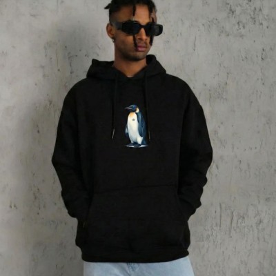 Erkek Survivor Penguin Baskılı 3 İplik Pamuklu Kapüşonlu Sweatshirt Hoodie Siyah Erkek Survivor Penguin Baskılı 3 İplik Pamuklu Kapüşonlu Sweatshirt Hoodie Siyah