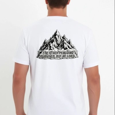 Erkek T-Shirt Nihilist Penguen Baskılı Bisiklet Yaka Kısa kol yazlık Tişört - Beyaz Erkek T-Shirt Nihilist Penguen Baskılı Bisiklet Yaka Kısa kol yazlık Tişört - Beyaz