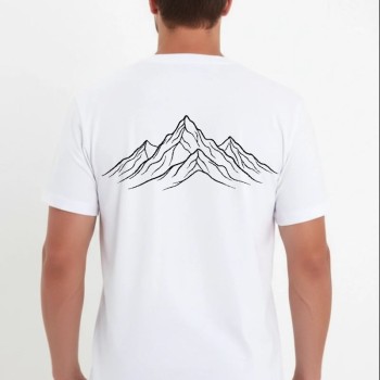 Erkek T-Shirt Nihilist Penguen Baskılı Bisiklet Yaka Kısa kol yazlık Tişört - Beyaz