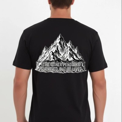 Erkek T-Shirt Nihilist Penguen Baskılı Bisiklet Yaka Kısa kol yazlık Tişört - Siyah Erkek T-Shirt Nihilist Penguen Baskılı Bisiklet Yaka Kısa kol yazlık Tişört - Siyah